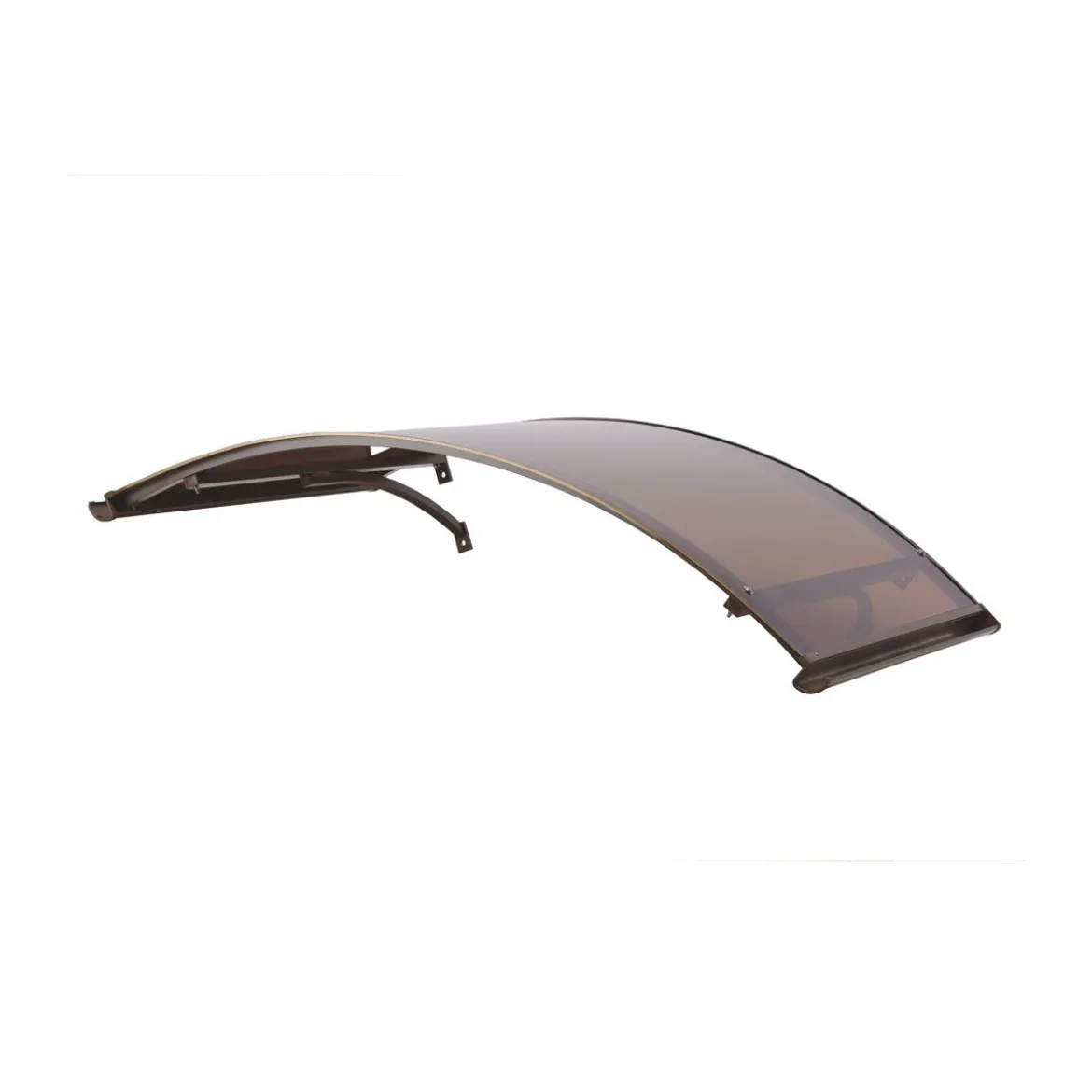Tettoia Tonda 140x90 Bronzo Alluminio Pensilina Arco Fume Satinato Sgocciolatoio