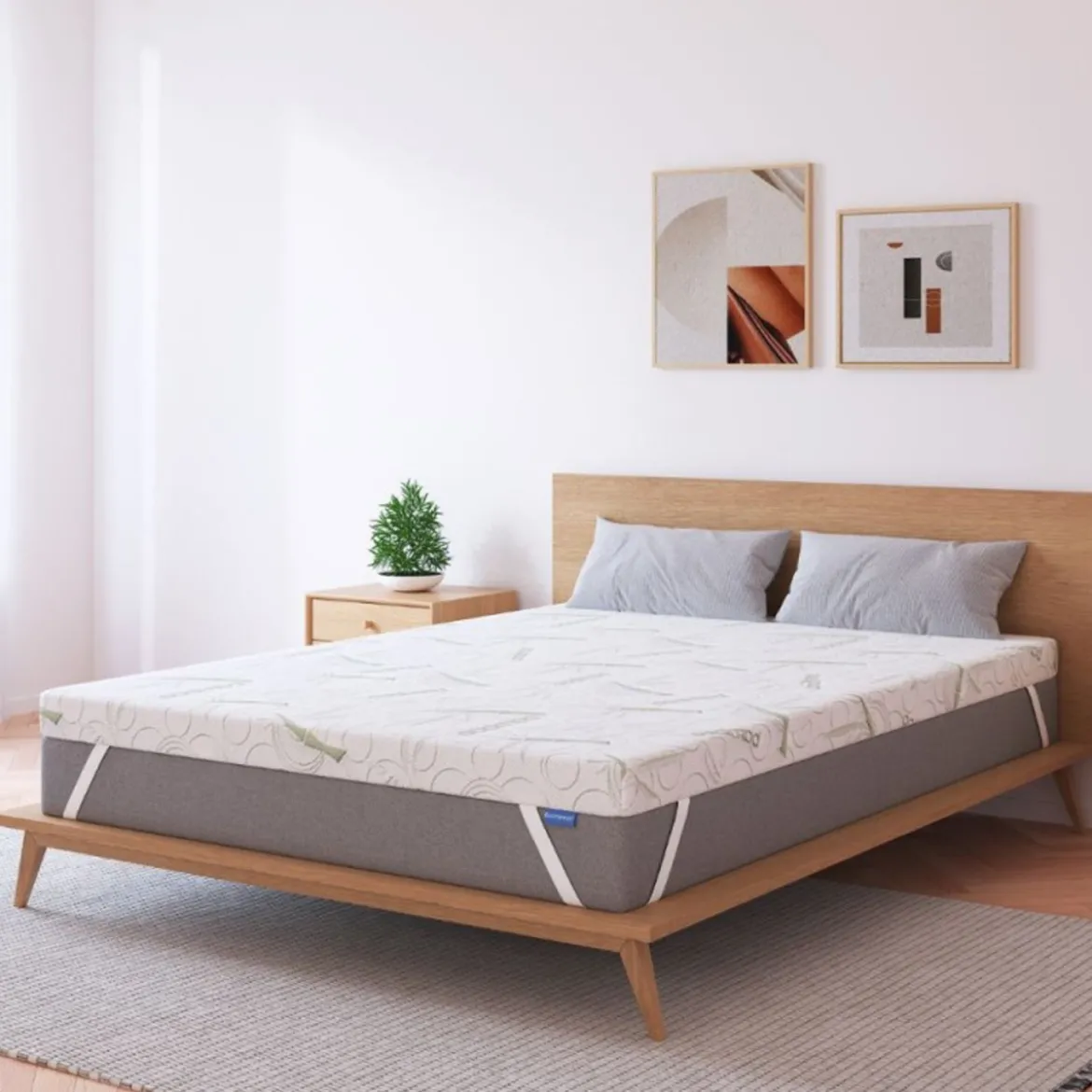 Topper in Bambu per Materasso a una Piazza Morbido Letto Singolo 80x190