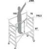 Trabattello Alluminio Pieghevole 198,5 cm Piano 153x68 cm Ruote Freno