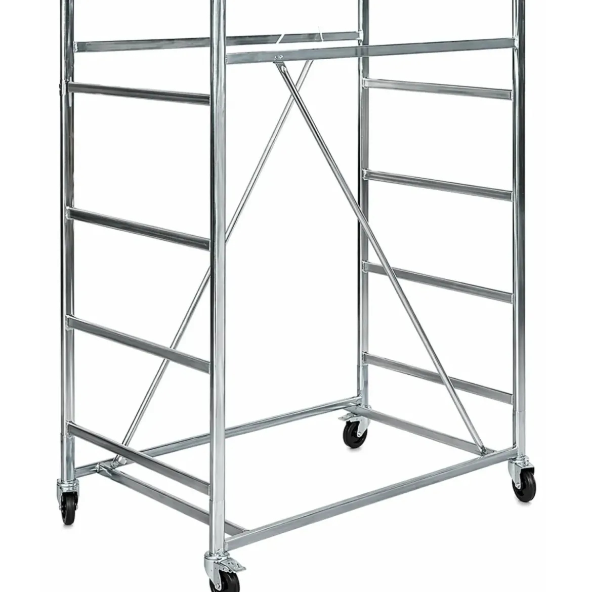Trabattello Ponteggio Acciaio 160x80 cm Mezzopiano Ruote Lavoro 320 cm