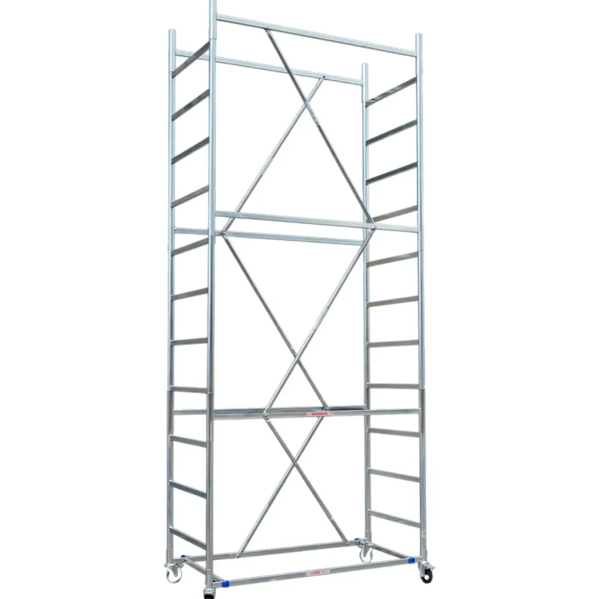 Trabattello Ponteggio Acciaio 160x80 cm Mezzopiano Ruote Lavoro 510 cm