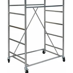 Trabattello Ponteggio Acciaio Altezza 320 cm Mezzopiano Ruote Girevoli