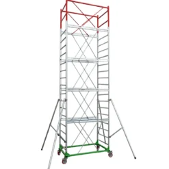 Trabattello Ponteggio Lavoro 710 cm Professionale con Piano Parapetto
