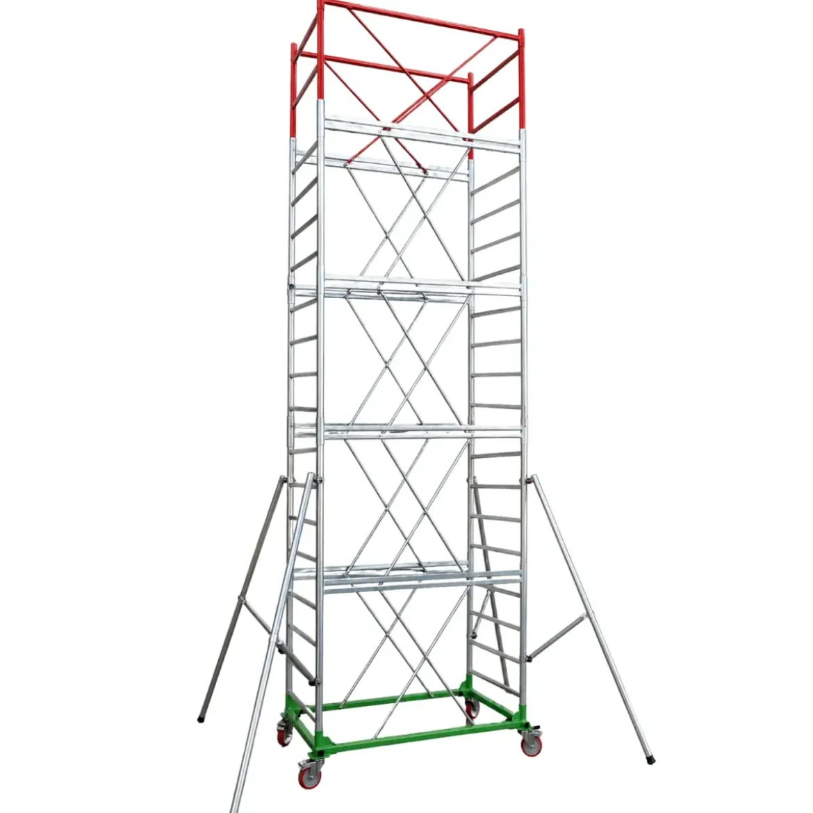 Trabattello Ponteggio Lavoro 710 cm Professionale con Piano Parapetto