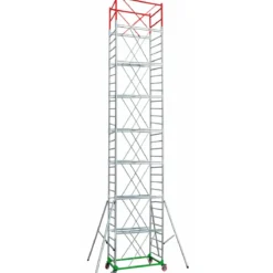 Trabattello Ponteggio Lavoro 1070 cm Professionale con Piano Parapetto