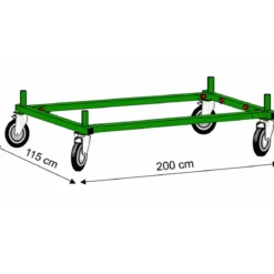 Trabattello Ponteggio Professionale h380 cm Piano con Botola Parapetto
