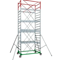 Trabattello Ponteggio Professionale con Botola Parapetto Aste h710 cm