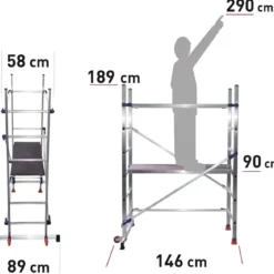 Trabattello uso Domestico in Alluminio Altezza 1.89 mt