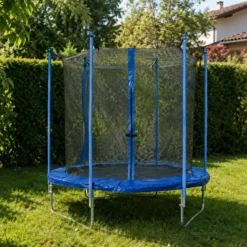 Trampolino Elastico 183 cm per Bambini Rete Sicurezza da Esterno