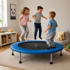 Trampolino Molle da Interno 122 cm Bambini Adulti Piedini Antiscivolo