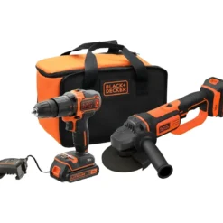 Trapano Percussione Smerigliatrice Black+Decker 18V Kit 2 Batterie