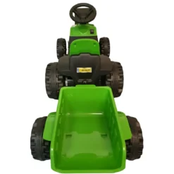 Trattore Elettrico per Bambini 6V Verde con Rimorchio Staccabile