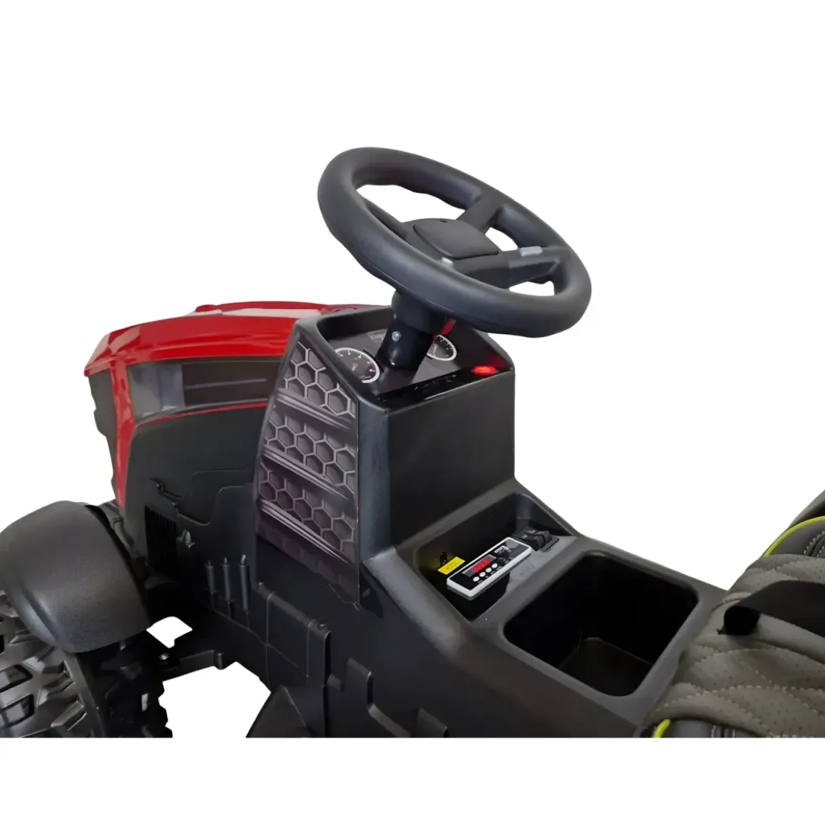 Trattore Elettrico per Bambini 12V Rosso con Rimorchio e Telecomando