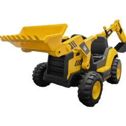 Trattore Escavatore Elettrico per Bambini 12V Giallo Caterpillar Telecomando