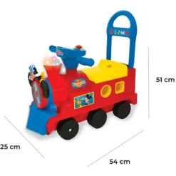 Treno Cavalcabile Topolino per Bambini Disney con Suoni e Luci