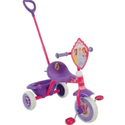 Triciclo Bambini con Maniglia Regolabile Principesse Disney Ruote EVA