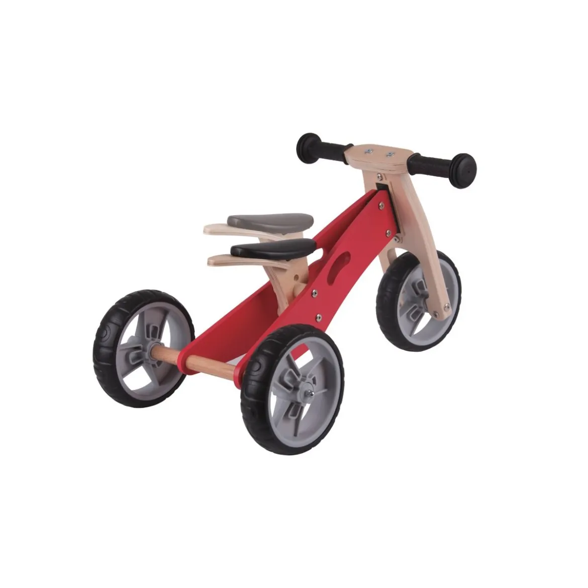 Triciclo Bicicletta Bambini Legno Giallo Pedagogica Senza Pedali a Spinta Bici