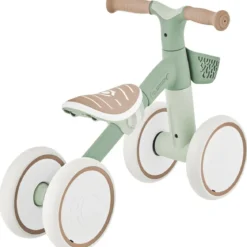 Triciclo Cavalcabile Verde Ergonomico Ecologico Cestino per Equilibrio