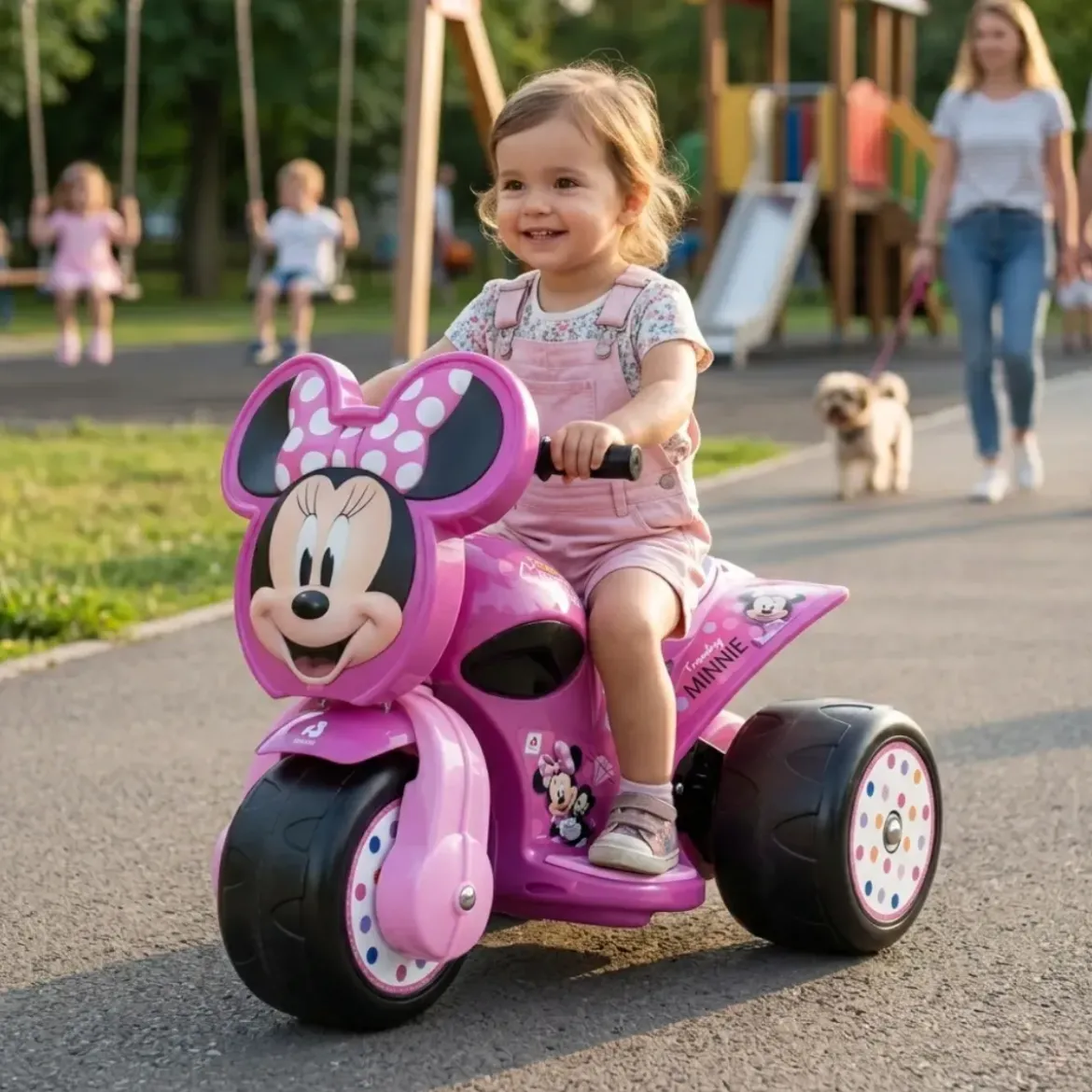 Triciclo Elettrico per Bambini 6V Minnie Disney Rosa Caricabatterie