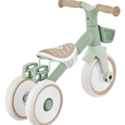 Triciclo Evolutivo Bambini 2 in 1 Verde Regolabile Pedali Rimovibili