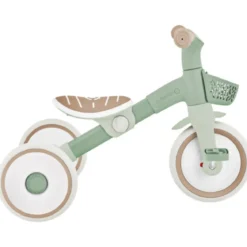 Triciclo Evolutivo Bambini 2 in 1 Verde Regolabile Pedali Rimovibili
