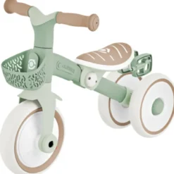 Triciclo Evolutivo Bambini 2 in 1 Verde Regolabile Pedali Rimovibili