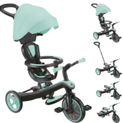 Triciclo Evolutivo 4 in 1 Maniglione Regolabile Balance Bike Verde Menta
