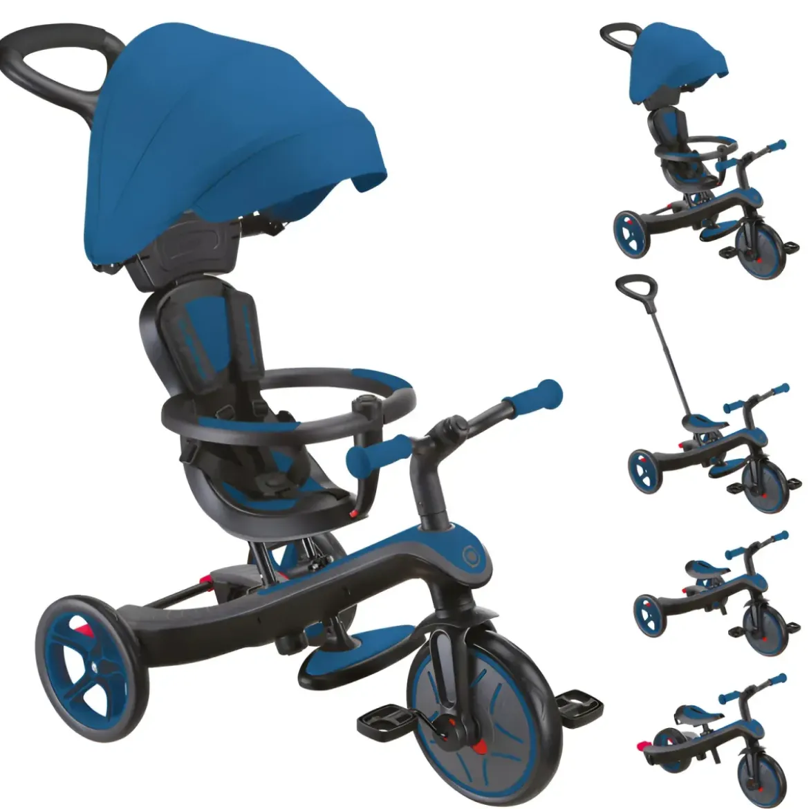 Triciclo Evolutivo 4 in 1 Maniglione Regolabile Balance Bike Blu Reale