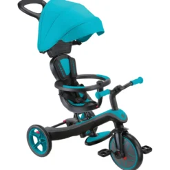 Triciclo Evolutivo 4 in 1 Maniglione Regolabile Balance Bike Verde Acqua