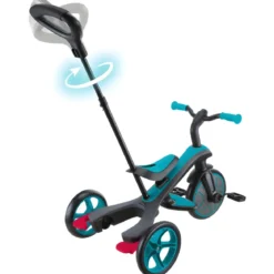 Triciclo Evolutivo 4 in 1 Maniglione Regolabile Balance Bike Verde Acqua