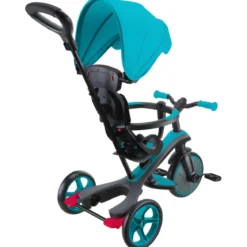 Triciclo Evolutivo 4 in 1 Maniglione Regolabile Balance Bike Verde Acqua