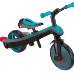 Triciclo Evolutivo 4 in 1 Maniglione Regolabile Balance Bike Verde Acqua