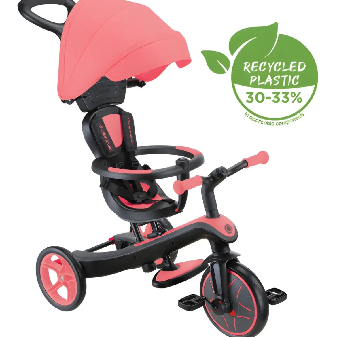 Triciclo Evolutivo 4 in 1 Maniglia Regolabile Balance Bike Rosa Corallo