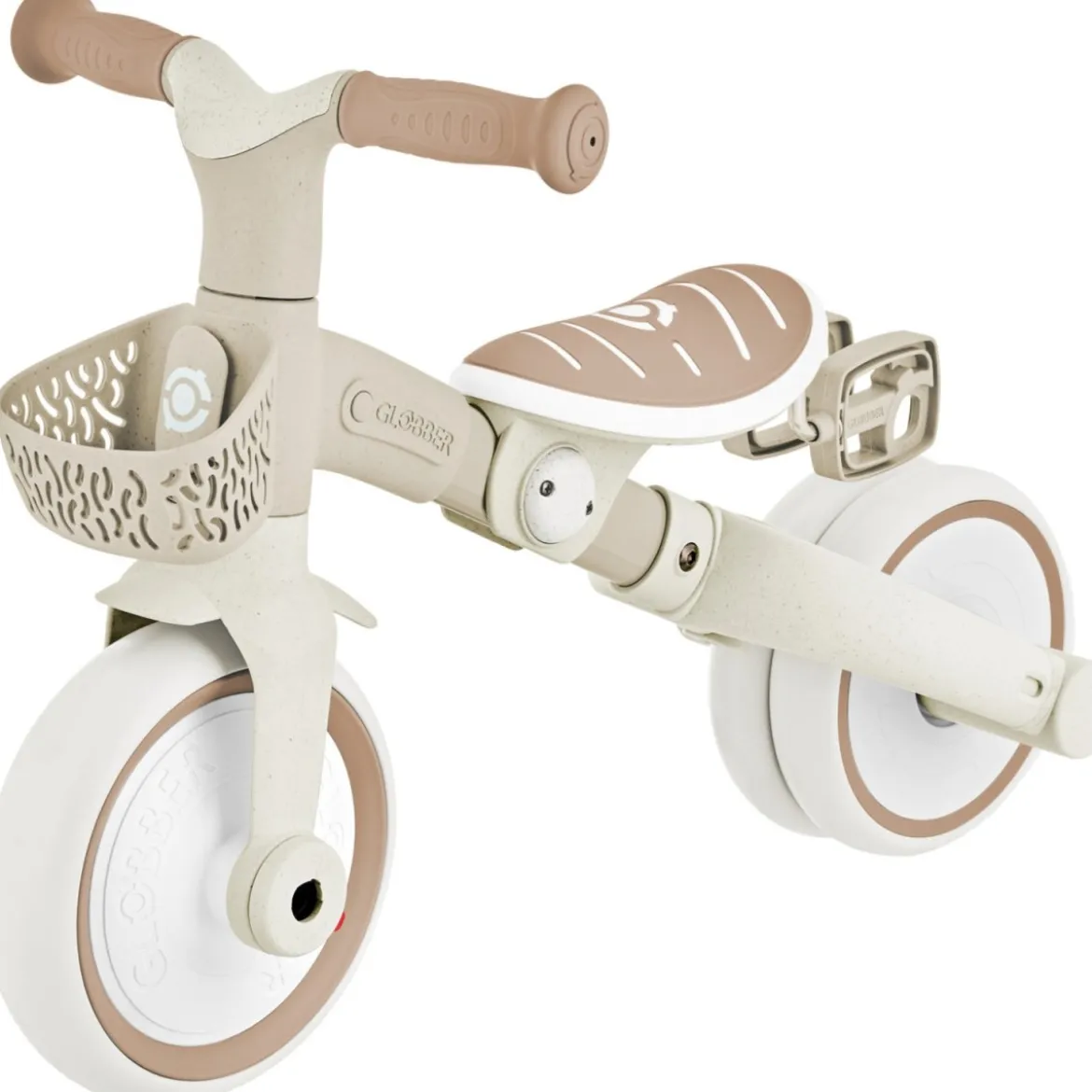 Triciclo Evolutivo per Bambini 3 in 1 Beige Regolabile Ecologico