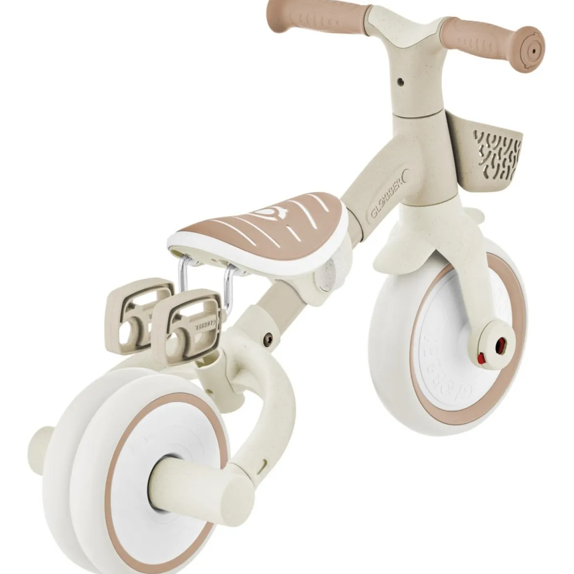 Triciclo Evolutivo per Bambini 3 in 1 Beige Regolabile Ecologico