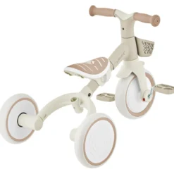 Triciclo Evolutivo per Bambini 3 in 1 Beige Regolabile Ecologico