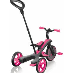 Triciclo Evolutivo per Bambini 4 in 1 Nero Rosa Neon Regolabile