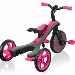 Triciclo Evolutivo per Bambini 4 in 1 Nero Rosa Neon Regolabile