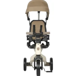 Triciclo Evolutivo per Bambini Beige Sedile Girevole Cappotta Tessuto