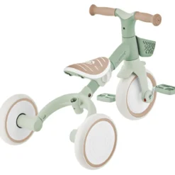 Triciclo Evolutivo per Bambini 3 in 1 Verde Salvia Regolabile Ecologico
