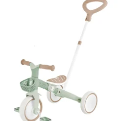Triciclo Evolutivo per Bambini 3 in 1 Verde Salvia Regolabile Ecologico