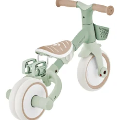 Triciclo Evolutivo per Bambini 3 in 1 Verde Salvia Regolabile Ecologico