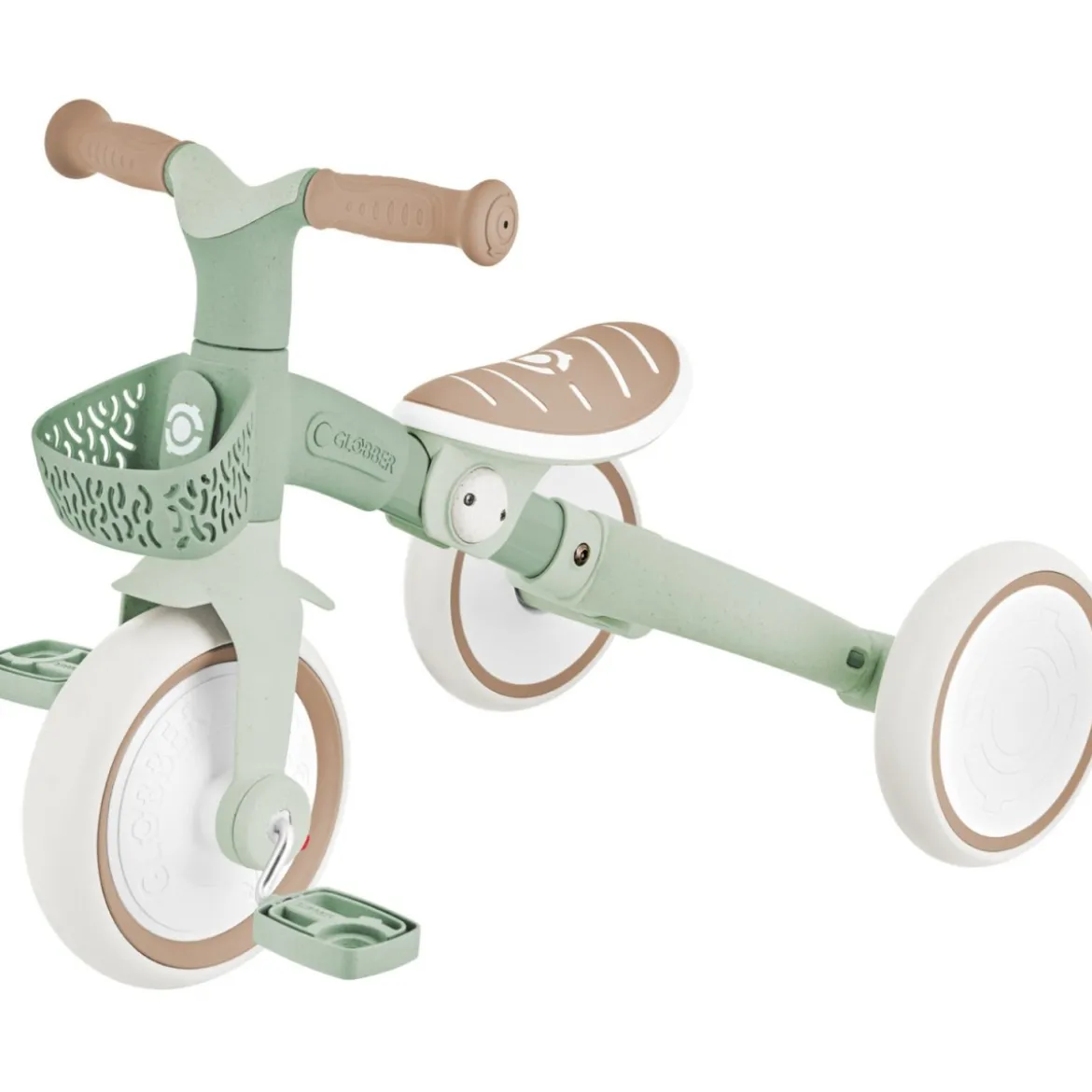 Triciclo Evolutivo per Bambini 3 in 1 Verde Salvia Regolabile Ecologico