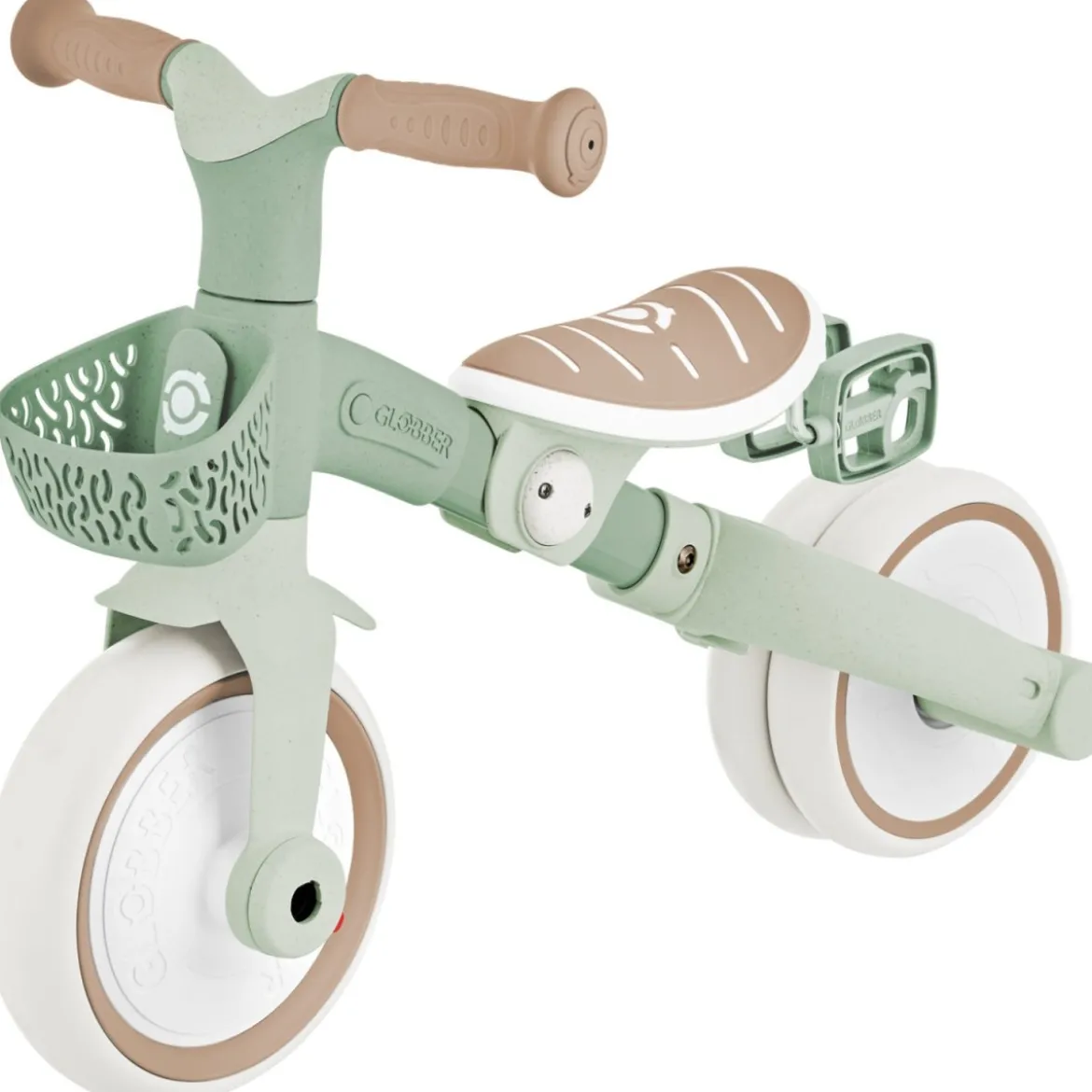 Triciclo Evolutivo per Bambini 3 in 1 Verde Salvia Regolabile Ecologico