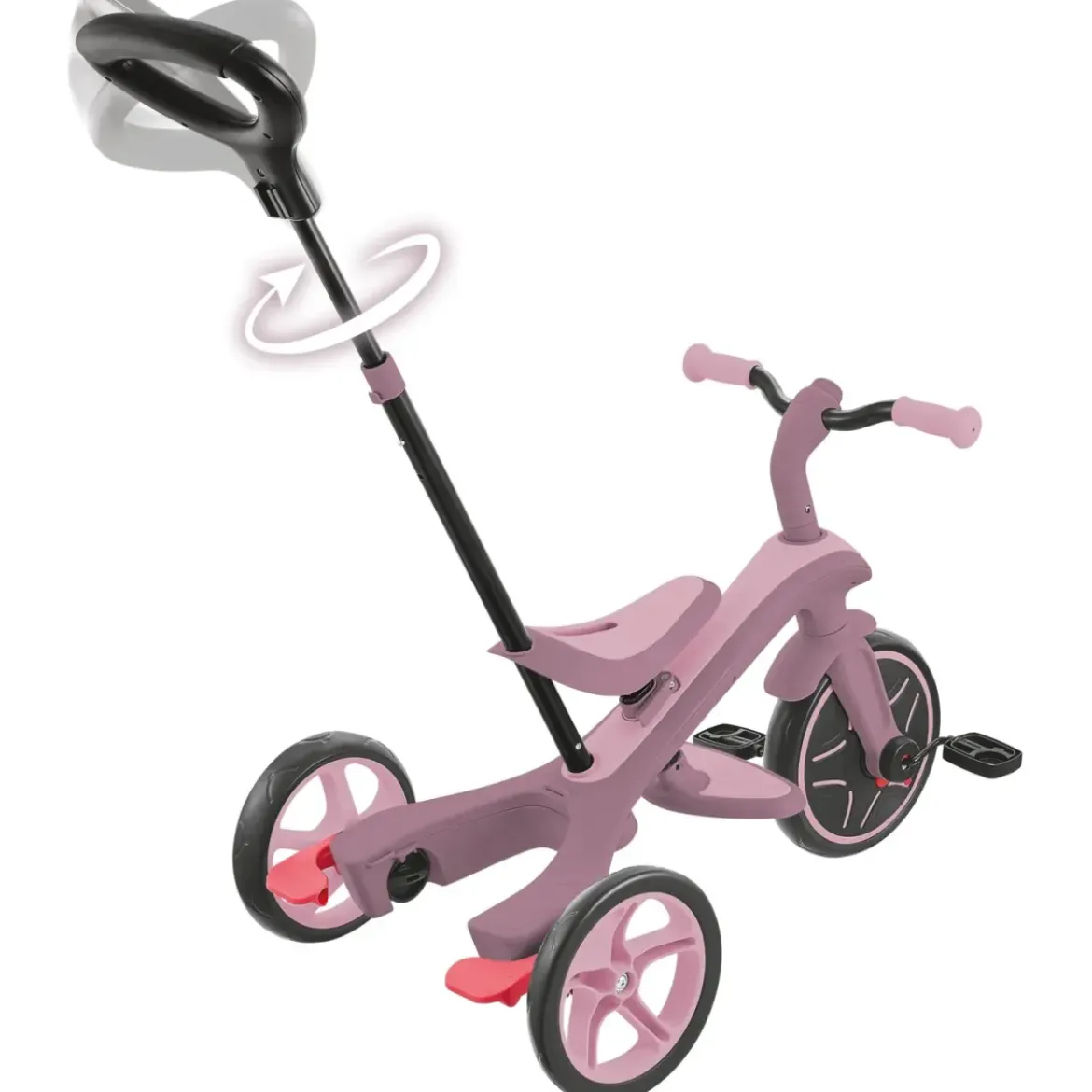 Triciclo Evolutivo Rosa 4 in 1 Regolabile Seconda Infanzia 20kg