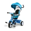 Triciclo per Bambini Azzurro 360° con Cappottina e Guida Parentale