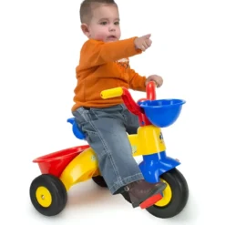 Triciclo per Bambini Cesto Anteriore Posteriore Cavalcabile con Pedali