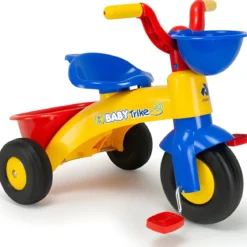 Triciclo per Bambini Cesto Anteriore Posteriore Cavalcabile con Pedali