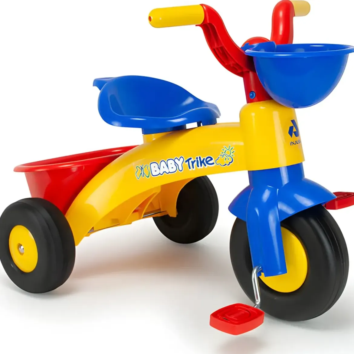 Triciclo per Bambini Cesto Anteriore Posteriore Cavalcabile con Pedali