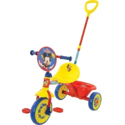 Triciclo per Bambini Maniglia Regolabile Topolino Disney Ruote EVA